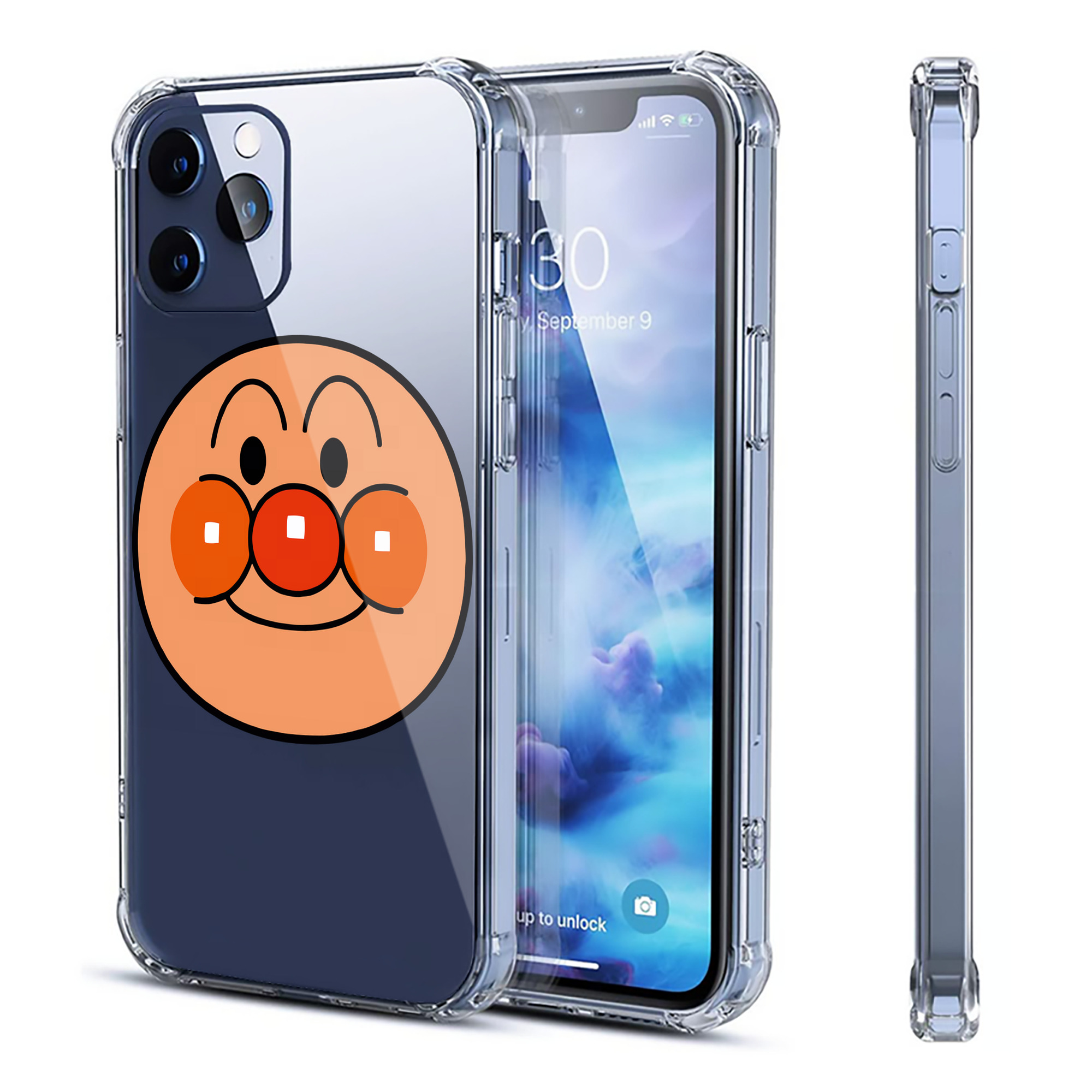 （画像用） アンパンマン Anpanman 【iPhone 12シリーズ対応】透明スマホケース（クリアソフトケース）